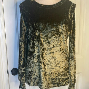 BIBI
Crushed Velvet Knit Puff Sleeve Top Sz XL Green